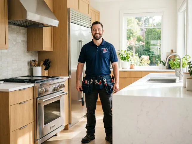 Appliance Repair Hero technician in a Bernville, PA kitchen after an appliance repair